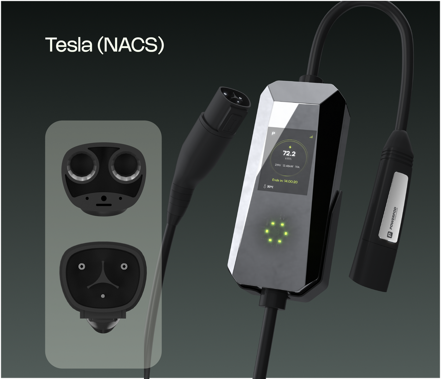 PowerPod Pulse I | Tesla NACS/Type 1/Type 2 -Charging Adaptor/Remote Control/Share to Earn