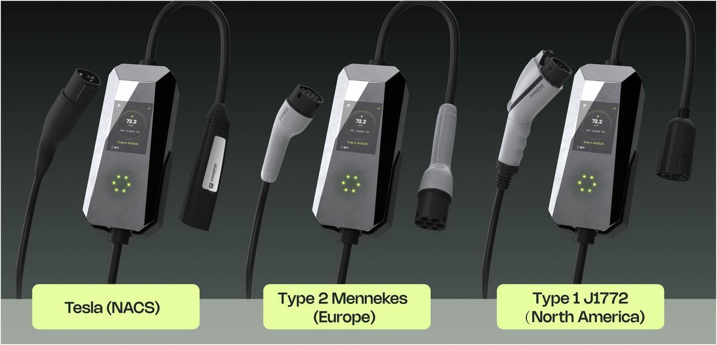 PowerPod Pulse I | Tesla NACS/Type 1/Type 2 -Charging Adaptor/Remote Control/Share to Earn